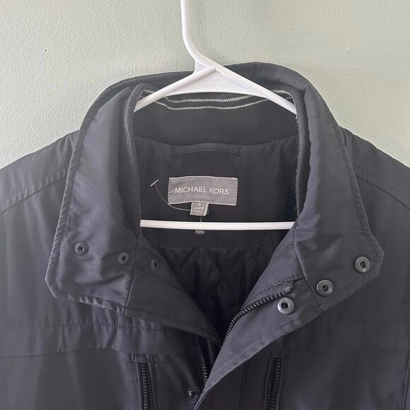 Michael Kors Men’s Lined Field Jacket/Overcoat Size Small Black Coat - Picture 7 of 7